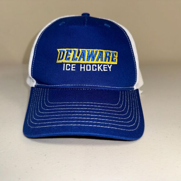 NWOT University Delaware Ice Hockey UD Hat Blue Hens Mesh Snap Back Cap DE Sport - Picture 1 of 5